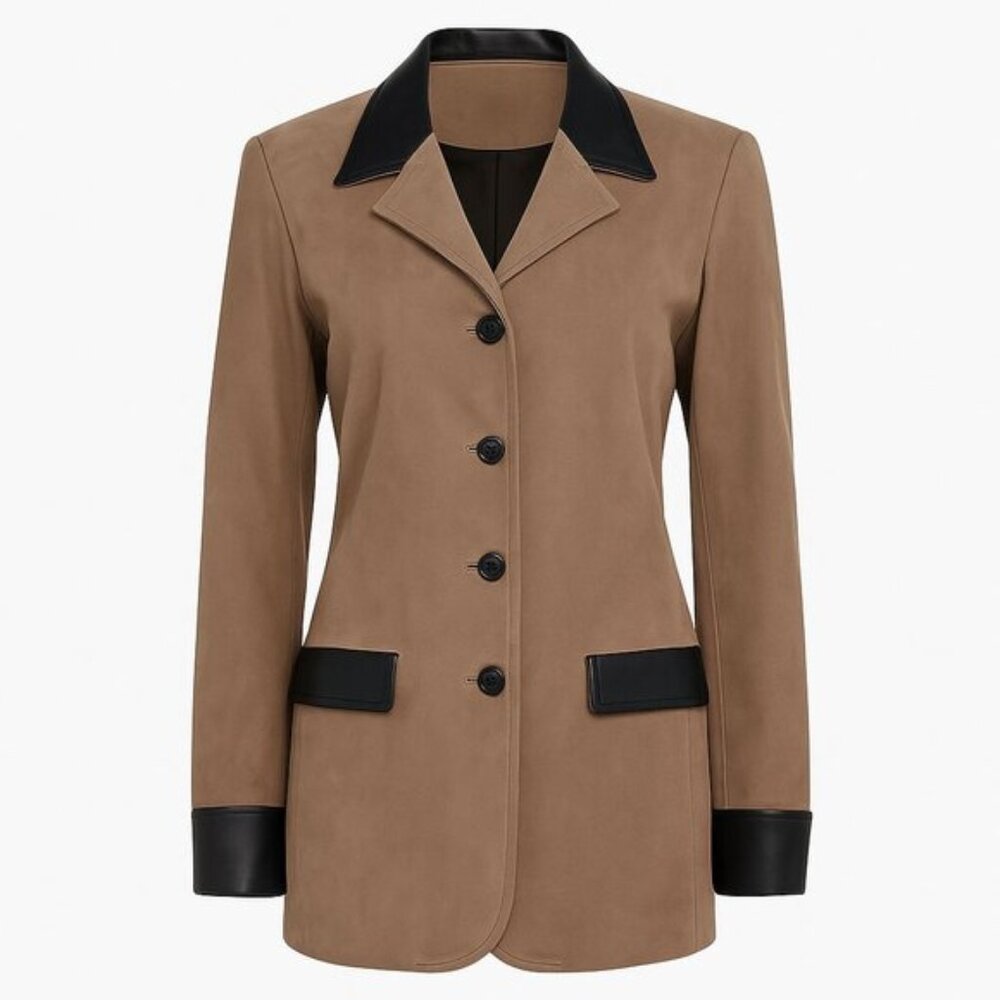 “Bonz Lambskin Suede Jacket Size M Vintage Australian Leather Trim”